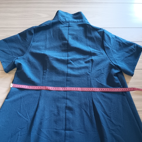 Plus Size Single Breasted Belted Shirt Dress - Picture 14 of 16